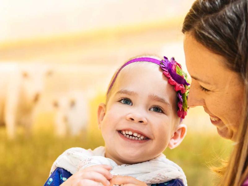 Lydia Hess and her mom, Julie, who’ve benefited from the Four Diamonds Pediatric Cancer Research Center