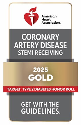 American Heart Association 2025 Get with the Guidelines Coronary Artery Disease Receiving Center GOLD with Target: Type 2 Diabetes Honor Roll