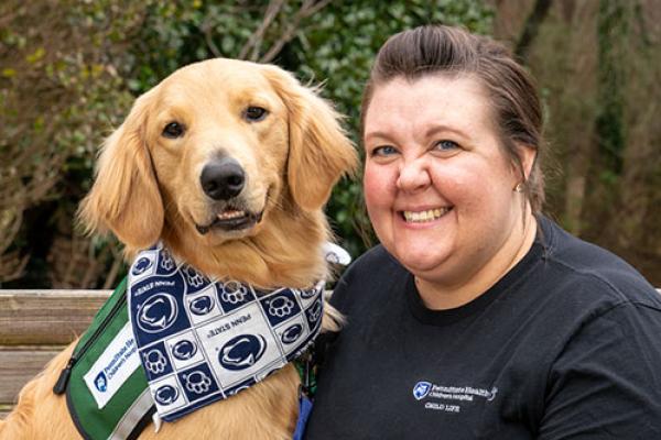 Baron, facility dog at Penn State Health Children's Hospital