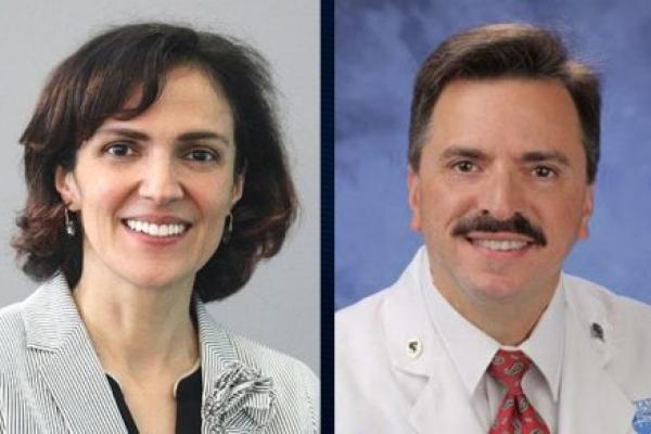 Head and shoulders professional portraits of Sadan Kulturel-Konak and Michael Bruno.