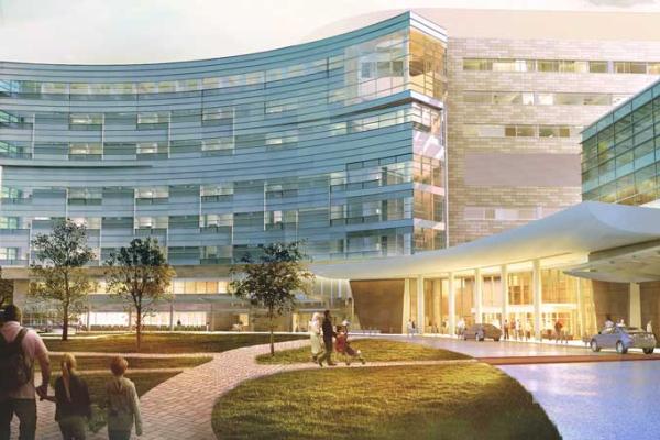 Artist's rendering of Penn State Children's Hospital addition