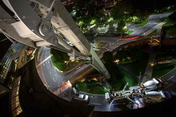 Penn State Children's Hospital early morning concrete pour