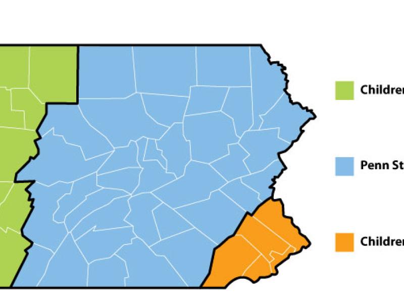Pennsylvania county map which illustrates the countries where we offer telephonic psychiatric services