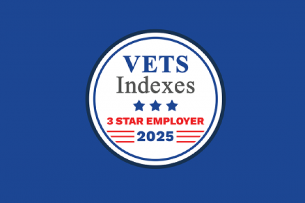 The VETS Indexes logo is in a circle with the text: "3 Star Employer 2025."